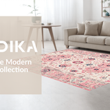 Ultra Soft Area Rug, Non Slip, Stain Resistant, Washable Area Rugs for Living Room, Bedroom, Serene Modern Soft Pink Embellishments(Pink)