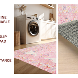 Ultra Soft Area Rug, Non Slip, Stain Resistant, Washable Area Rugs for Living Room, Bedroom, Delicate Pink Tulle Motif(Pink)