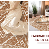 Ultra Soft Area Rug, Non Slip, Stain Resistant, Washable Area Rugs for Living Room, Bedroom, Western Aztec Low Pile(Brown)