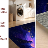 Ultra Soft Area Rug, Non Slip, Stain Resistant, Washable Area Rugs for Living Room, Bedroom, Celestial Nebula Abstract Aesthetic(Blue)