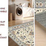 Ultra Soft Area Rug, Non Slip, Stain Resistant, Washable Area Rugs for Living Room, Bedroom, Elegant Rustic Petal Arrangement(Beige)
