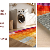 Ultra Soft Area Rug, Non Slip, Stain Resistant, Washable Area Rugs for Living Room, Bedroom, Boho Rainbow Tufted(Orange)