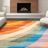 Ultra Soft Area Rug, Non Slip, Stain Resistant, Washable Area Rugs for Living Room, Bedroom, Modern Rustic Medallion Motif(Orange)