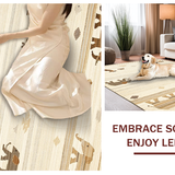 Ultra Soft Area Rug, Non Slip, Stain Resistant, Washable Area Rugs for Living Room, Bedroom, Safari Themed Playful Animal Motifs(Beige)