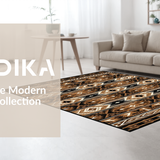 Ultra Soft Area Rug, Non Slip, Stain Resistant, Washable Area Rugs for Living Room, Bedroom, Chic Transitional Tiled Arrangement(Brown)