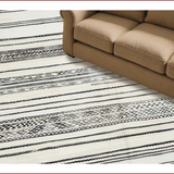 Ultra Soft Area Rug, Non Slip, Stain Resistant, Washable Area Rugs for Living Room, Bedroom, Contemporary Minimalist Symmetrical Design(Black)