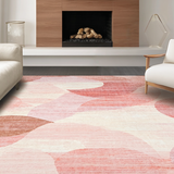 Ultra Soft Area Rug, Non Slip, Stain Resistant, Washable Area Rugs for Living Room, Bedroom, Chic Curvy Bow Accent Rug with Artful Looped Ends and Minimalist Dot Details(Pink)