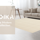 Ultra Soft Area Rug, Non Slip, Stain Resistant, Washable Area Rugs for Living Room, Bedroom, Elegant Light Brown Lattice Design(Beige)