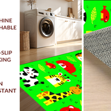 Ultra Soft Area Rug, Non Slip, Stain Resistant, Washable Area Rugs for Living Room, Bedroom, Joyful Illustrative Playful Scene(Yellow)