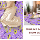Ultra Soft Area Rug, Non Slip, Stain Resistant, Washable Area Rugs for Living Room, Bedroom, Luxurious Purple Petal Theme(Purple)