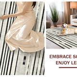 Ultra Soft Area Rug, Non Slip, Stain Resistant, Washable Area Rugs for Living Room, Bedroom, Graphic Stripe Motif Rug for Stylish Decor(Gray)