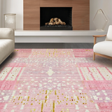 Ultra Soft Area Rug, Non Slip, Stain Resistant, Washable Area Rugs for Living Room, Bedroom, Coquette Carpet, Pink and White Bow Art(Pink)