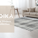 Ultra Soft Area Rug, Non Slip, Stain Resistant, Washable Area Rugs for Living Room, Bedroom, Black White Striped Floor Rug, Refined Style(Black)