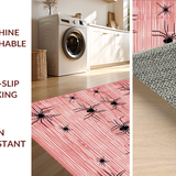 Ultra Soft Area Rug, Non Slip, Stain Resistant, Washable Area Rugs for Living Room, Bedroom, Sophisticated Symmetrical Spider Theme(Red)