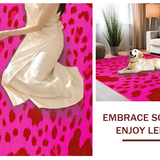 Ultra Soft Area Rug, Non Slip, Stain Resistant, Washable Area Rugs for Living Room, Bedroom, Joyful Pink Safari Inspired Style(Pink)