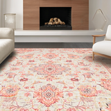 Ultra Soft Area Rug, Non Slip, Stain Resistant, Washable Area Rugs for Living Room, Bedroom, Gorgeous Timeless Print Design(Pink)