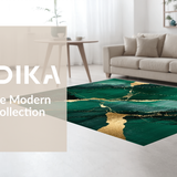 Ultra Soft Area Rug, Non Slip, Stain Resistant, Washable Area Rugs for Living Room, Bedroom, Sophisticated Marbleized Visual Harmony(Green)