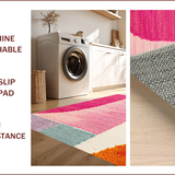 Ultra Soft Area Rug, Non Slip, Stain Resistant, Washable Area Rugs for Living Room, Bedroom, Pink and Gray Bedroom Plush Area Carpet(Pink)