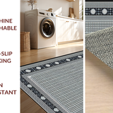 Ultra Soft Area Rug, Non Slip, Stain Resistant, Washable Area Rugs for Living Room, Bedroom, Contemporary Trellis in Earth Tones(Gray)