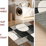 Ultra Soft Area Rug, Non Slip, Stain Resistant, Washable Area Rugs for Living Room, Bedroom, Rustic Tiled Patterned Aesthetic(Gray)