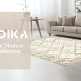 Ultra Soft Area Rug, Non Slip, Stain Resistant, Washable Area Rugs for Living Room, Bedroom, Rustic Ogee Design with Tassels(Beige)