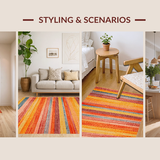 Ultra Soft Area Rug, Non Slip, Stain Resistant, Washable Area Rugs for Living Room, Bedroom, Vibrant Tufted Rainbow Aesthetic(Orange)