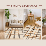 Chic Beige Geometric Arrangement(Beige)