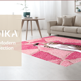 Ultra Soft Area Rug, Non Slip, Stain Resistant, Washable Area Rugs for Living Room, Bedroom, Modern Washable Cartoon Cat Playroom Carpet(Pink)