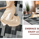 Ultra Soft Area Rug, Non Slip, Stain Resistant, Washable Area Rugs for Living Room, Bedroom, Chic Black Geometric Styling(Gray)