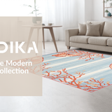 Ultra Soft Area Rug, Non Slip, Stain Resistant, Washable Area Rugs for Living Room, Bedroom, Vibrant Marine Life Textured Surface(Blue)