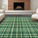 Ultra Soft Area Rug, Non Slip, Stain Resistant, Washable Area Rugs for Living Room, Bedroom, Stylish Neutral Plaid Motif(Green)