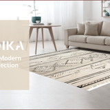 Ultra Soft Area Rug, Non Slip, Stain Resistant, Washable Area Rugs for Living Room, Bedroom, Sophisticated Cozy Chevron Design(Beige)