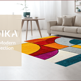 Ultra Soft Area Rug, Non Slip, Stain Resistant, Washable Area Rugs for Living Room, Bedroom, Abstract Multi-Color Living Room Stain-Resistant Rug(Orange)