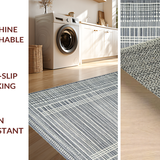 Ultra Soft Area Rug, Non Slip, Stain Resistant, Washable Area Rugs for Living Room, Bedroom, Rustic Warmth Abstract Weave(Gray)