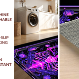 Ultra Soft Area Rug, Non Slip, Stain Resistant, Washable Area Rugs for Living Room, Bedroom, Colorful UV Reactive Elements(Purple)