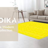 Ultra Soft Area Rug, Non Slip, Stain Resistant, Washable Area Rugs for Living Room, Bedroom, Charming Curvy Scalloped Accent(Yellow)