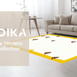 Ultra Soft Area Rug, Non Slip, Stain Resistant, Washable Area Rugs for Living Room, Bedroom, Elegant Light Toned Fungi Graphic(Yellow)