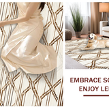 Ultra Soft Area Rug, Non Slip, Stain Resistant, Washable Area Rugs for Living Room, Bedroom, Inviting Soft Pastel Geometric Theme(Beige)