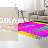 Ultra Soft Area Rug, Non Slip, Stain Resistant, Washable Area Rugs for Living Room, Bedroom, Whimsical Abstract Circular Motifs(Pink)
