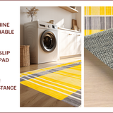 Ultra Soft Area Rug, Non Slip, Stain Resistant, Washable Area Rugs for Living Room, Bedroom, Chic Striped Modern Aesthetic(Yellow)