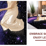 Ultra Soft Area Rug, Non Slip, Stain Resistant, Washable Area Rugs for Living Room, Bedroom, Playful Astronaut Adventure Theme(Purple)