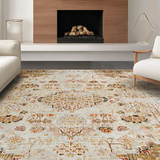 Ultra Soft Area Rug, Non Slip, Stain Resistant, Washable Area Rugs for Living Room, Bedroom, Luxurious Abstract Terracotta Palette(Beige)