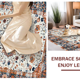 Ultra Soft Area Rug, Non Slip, Stain Resistant, Washable Area Rugs for Living Room, Bedroom, Elegant Layered Floral Design Style(Orange)