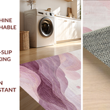 Ultra Soft Area Rug, Non Slip, Stain Resistant, Washable Area Rugs for Living Room, Bedroom, Dusty Rose Kawaii Plush Rug with Soft Mauve Swirls and Cozy Pink Tones(Purple)