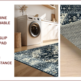 Ultra Soft Area Rug, Non Slip, Stain Resistant, Washable Area Rugs for Living Room, Bedroom, Modern Ogee Pattern with Contrast(Gray)