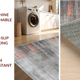 Ultra Soft Area Rug, Non Slip, Stain Resistant, Washable Area Rugs for Living Room, Bedroom, Rustic Minimalist Pattern Exploration(Gray)