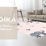 Contemporary Cozy Elephant Illustration(Pink)