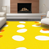Ultra Soft Area Rug, Non Slip, Stain Resistant, Washable Area Rugs for Living Room, Bedroom, Whimsical Soft Curved Design(Yellow)