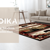 Ultra Soft Area Rug, Non Slip, Stain Resistant, Washable Area Rugs for Living Room, Bedroom, Striking Ethnic Bear Graphic(Brown)