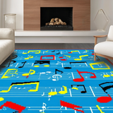Ultra Soft Area Rug, Non Slip, Stain Resistant, Washable Area Rugs for Living Room, Bedroom, Colorful Harmonious Pattern Layout(Blue)